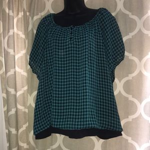Lane Bryant sheer top with tank underneath